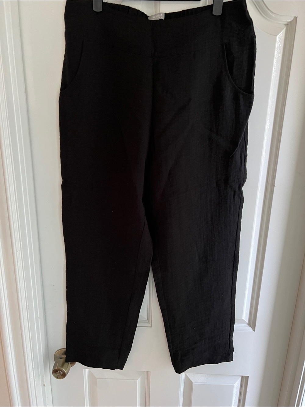 Habitat Black Woman’s Relaxed Elastic-Waist Chinos